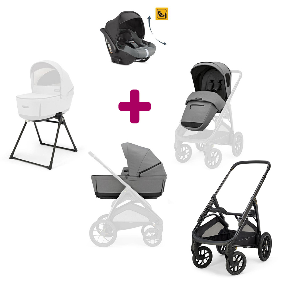 Pack Chassis Aptica XT total black + System Quattro Aptica Xt Darwin Recline  Inglesina