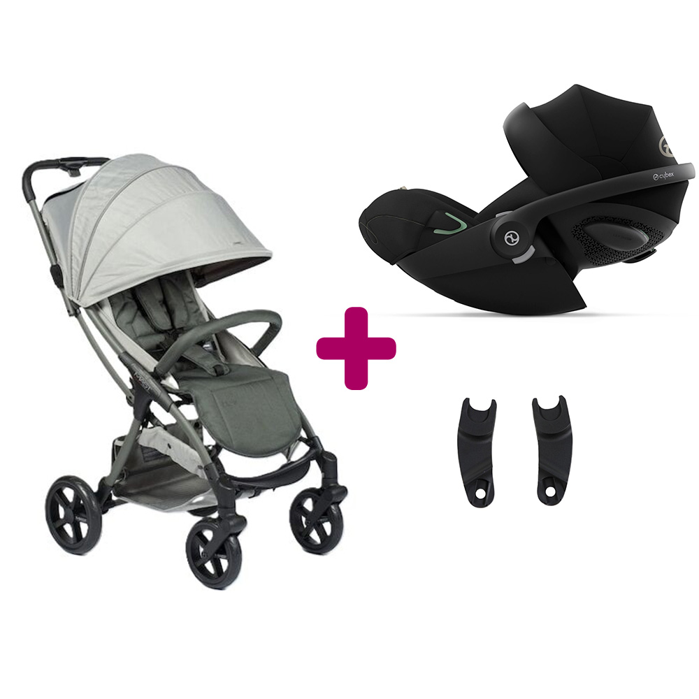 Pack Poussette duo M.2 X forest green + adaptateurs + coque Cloud G i-size Moon Black  Mast swiss design