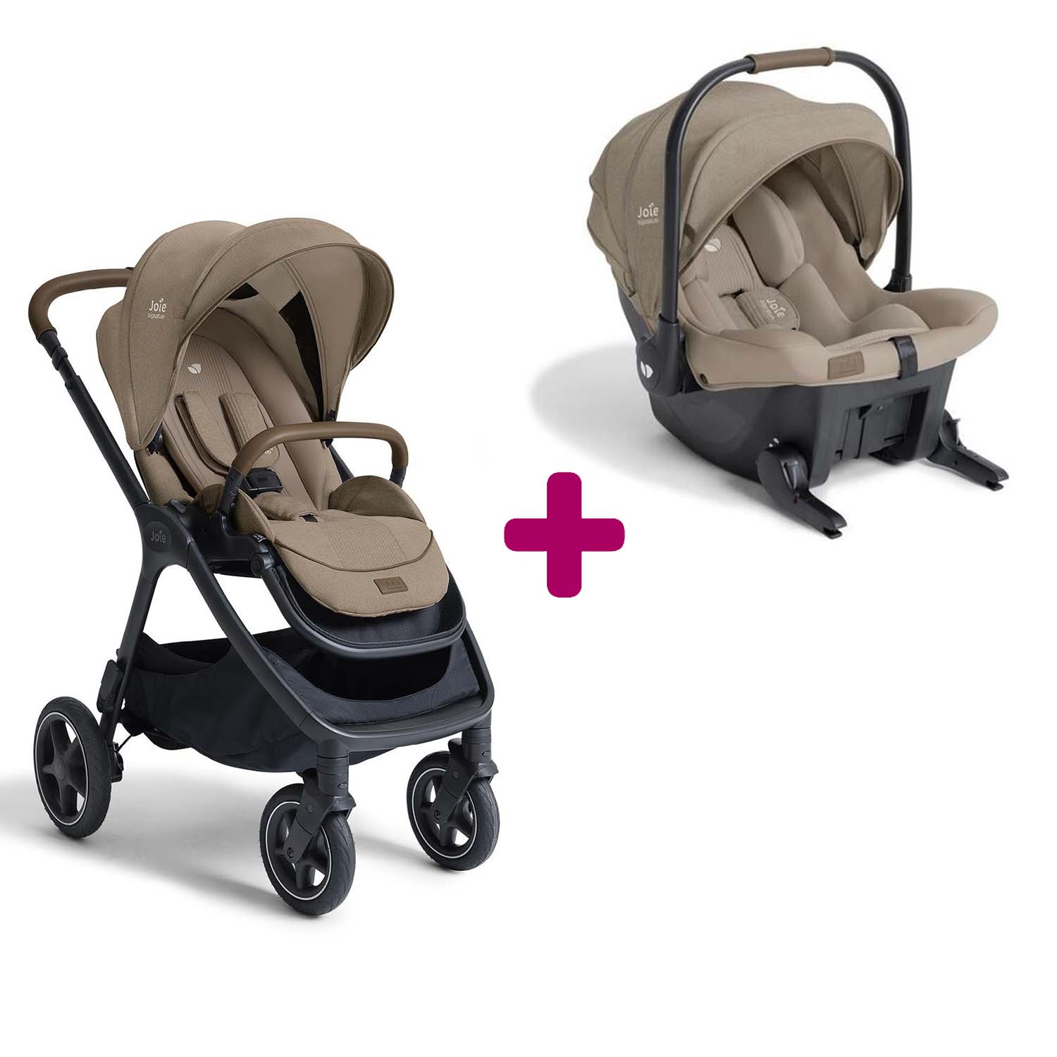 Pack poussette duo Finiti Sandstone + coque Sprint Sandstone  Joie