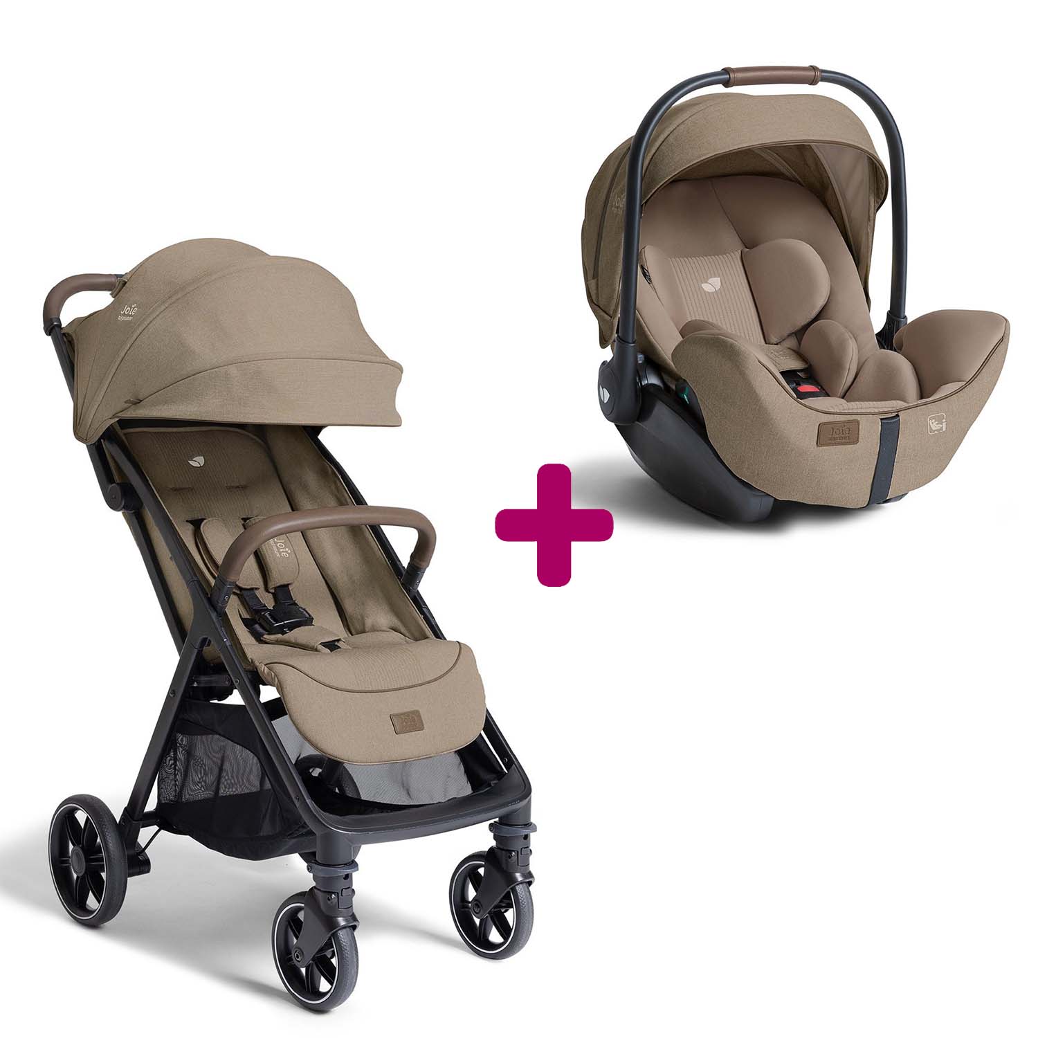 Pack Poussette duo Parcel LX Sandstone + coque I-Level Pro Sandstone  Joie