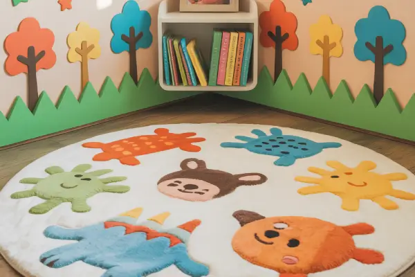 Un tapis de jeu et une décoration murale qui stimule l'éveil de bébé