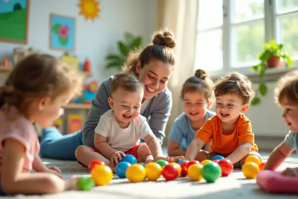 Des enfants qui jouent dans une crèche privée