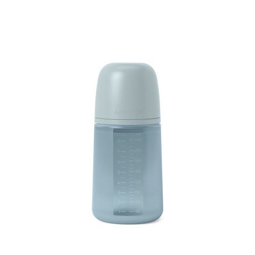 Biberon en silicone avec tétine SX Pro 240 ml débit M Colour Essence Blue