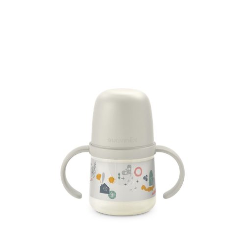 Biberon avec anses et bec silicone A Walk In The Park +6m Grey