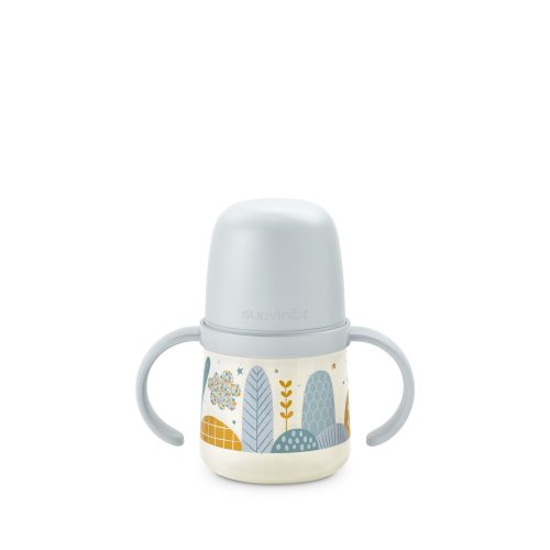 Biberon avec anses et bec silicone Dreams +6m Blue
