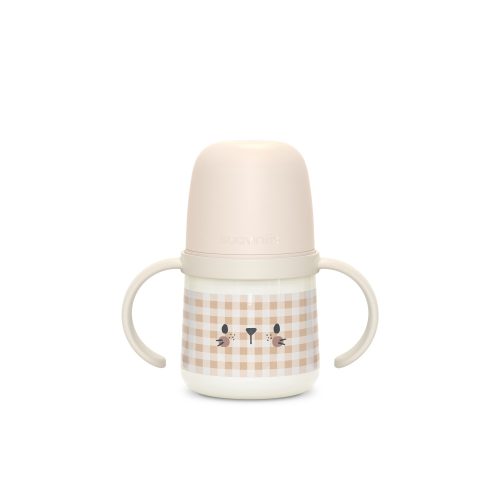 Biberon phosphorescent avec anses et bec silicone Night&Day +6m Rabbit