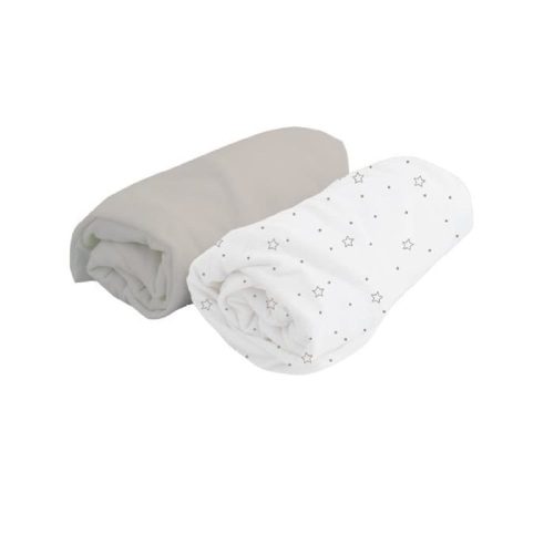 2 draps housse imprimés GRIS Domiva
