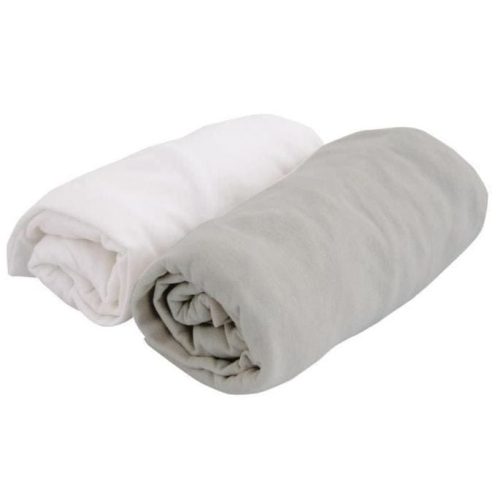 2 draps housse Jersey BLANC Domiva