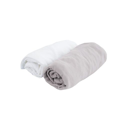 2 draps housse Jersey BLANC Domiva