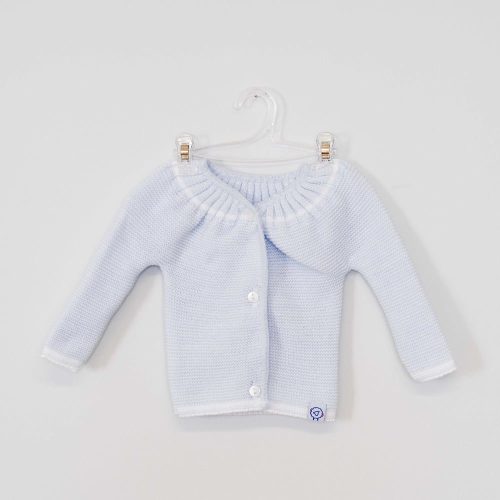 Brassière de naissance avec boutons BLEU La Manufacture de layette