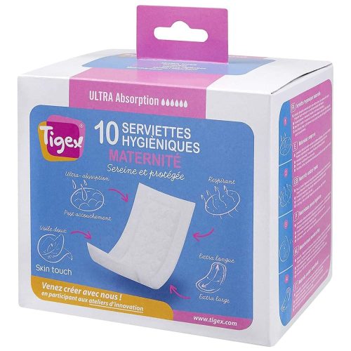 Serviettes Hygiéniques post accouchement BLANC Tigex
