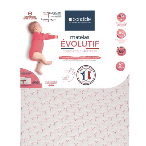 Matelas évolutif déhoussable BLANC Candide