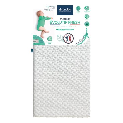 Matelas evolutif Fresh déhoussable BLANC Candide