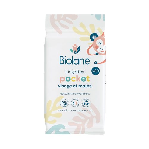 Lingettes pocket visage et mains MULTICOLORE Biolane