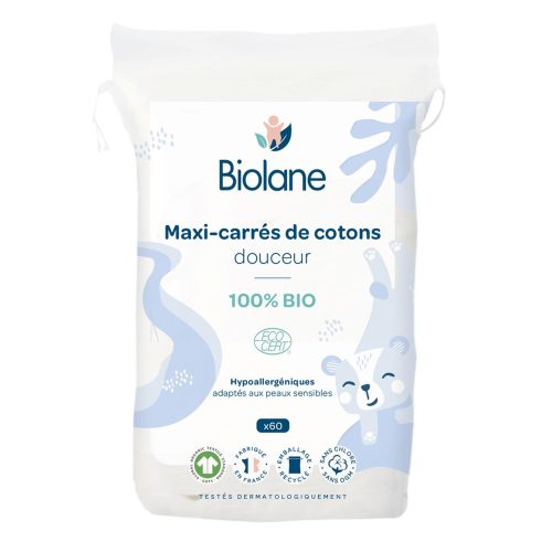 Maxi-carrés de cotons Bio MULTICOLORE Biolane