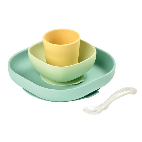 Coffret Repas Silicone 4 pièces JAUNE Béaba
