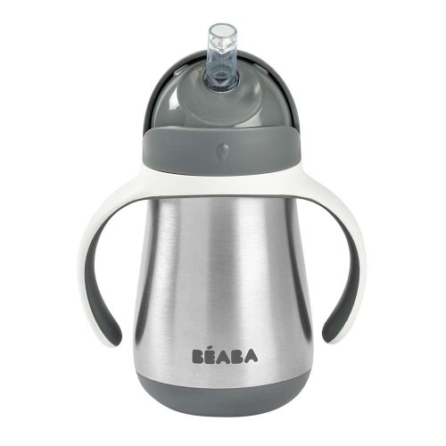 Tasse paille inox GRIS Béaba