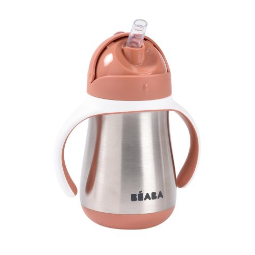 Tasse paille inox ORANGE Béaba