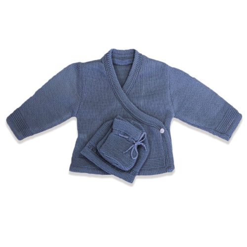 Brassière + Bonnet + Chaussons Flora BLEU Les Chatounets