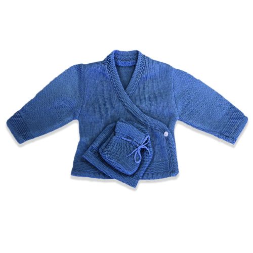 Brassière + Bonnet + Chaussons Flora BLEU Les Chatounets