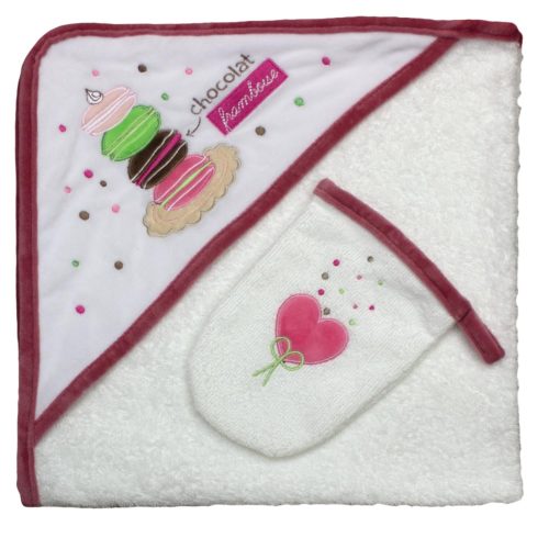 Sortie de bain macaron ROSE Les Chatounets