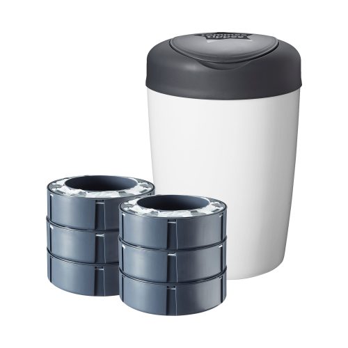 Poubelle à couches Starter Pack Simplee + 6 recharges BLANC Tommee Tippee