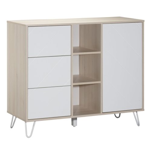 Commode 1 porte 3 tiroirs et 3 niches Happy BLANC Sauthon