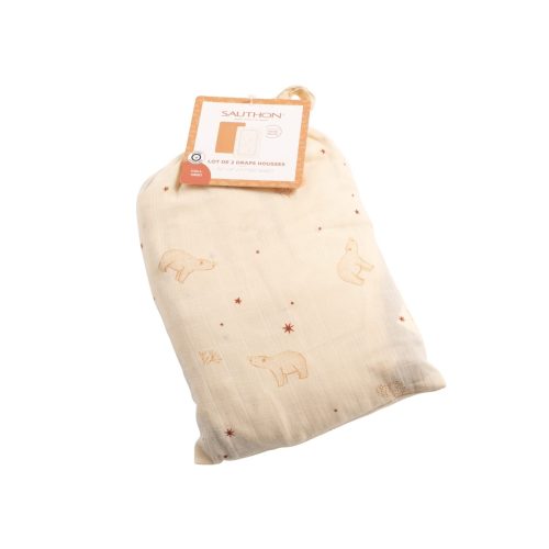 Lot de 2 draps housse Orsino BEIGE Sauthon
