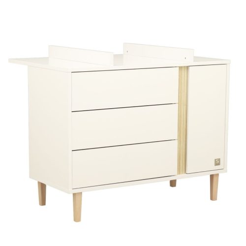 Commode 3 tiroirs 1 porte Paloma BLANC Sauthon