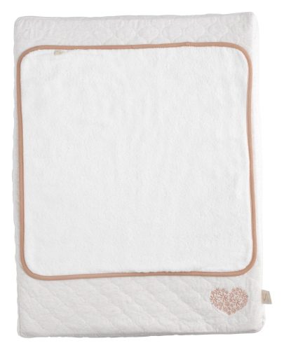 Matelas à langer + Serviette Petit Coeur BEIGE Sauthon