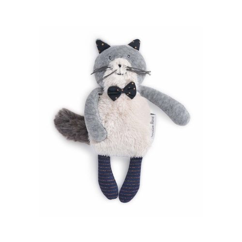 Doudou miniature chat Fernand Les Moustaches GRIS Moulin Roty