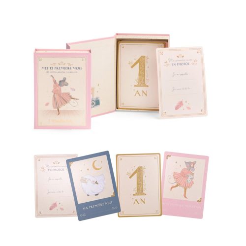 Cartes naissance La petite école de danse ROSE Moulin Roty