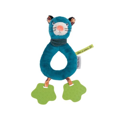 Anneau-hochet panthère Zimba BLEU Moulin Roty