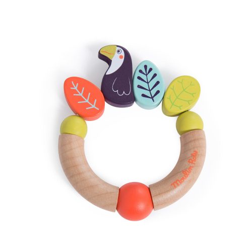 Hochet bois toucan Dans la jungle MULTICOLORE Moulin Roty