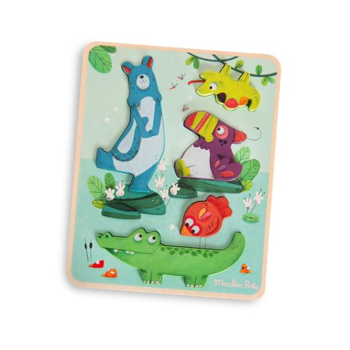 Puzzle sensoriel Dans la jungle MULTICOLORE Moulin Roty