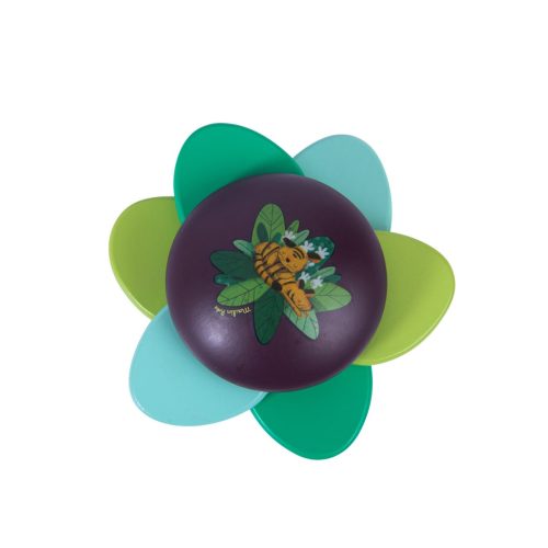 Hochet bois feuilles et grelot Dans la jungle MULTICOLORE Moulin Roty