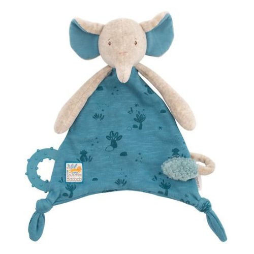 Doudou attache-tétine éléphant Sous mon baobab MULTICOLORE Moulin Roty