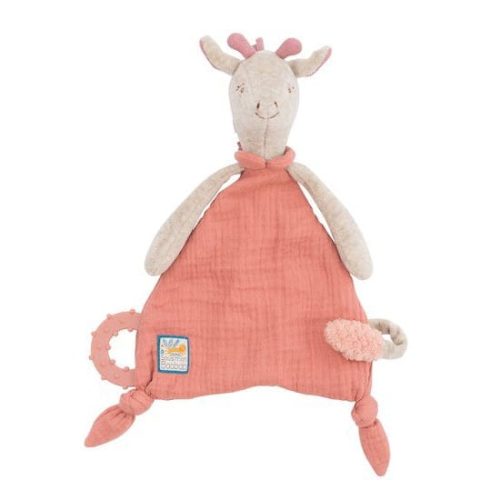 Doudou attache-tétine girafe Sous mon baobab MULTICOLORE Moulin Roty