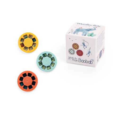 Boîte de 3 disques pour lampe à histoires Sous mon baobab MULTICOLORE Moulin Roty