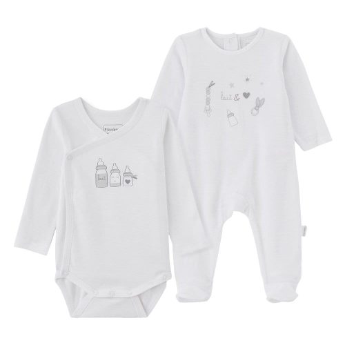 Pyjama + body BLANC P’tit bisou