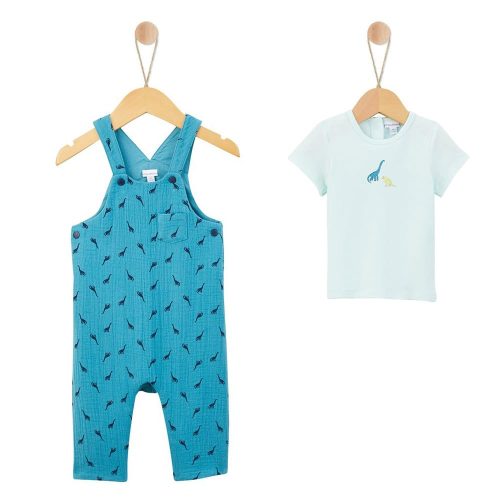 Salopette + Haut Jardin Extra VERT P’tit bisou