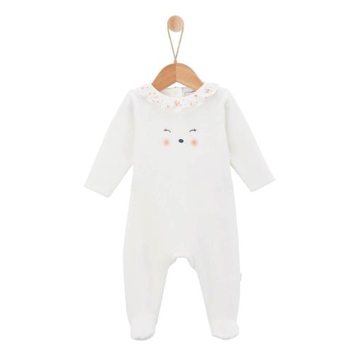 Pyjama Petit Cocon col à volants BLANC P’tit bisou