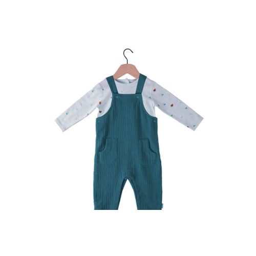 Salopette longue avec haut Bleu Jardinet BLEU P’tit bisou