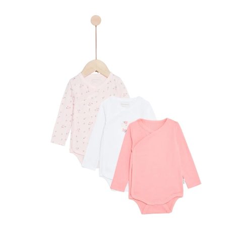 Lot de 3 bodies manches longues Mes Essentiels MULTICOLORE P’tit bisou