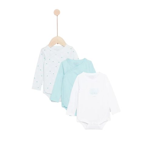 Lot de 3 bodies manches longues Mes Essentiels MULTICOLORE P’tit bisou