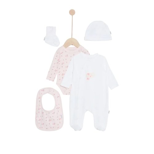 Ensemble pyjamas avec bavoir et bonnet Mes Essentiels MULTICOLORE P’tit bisou