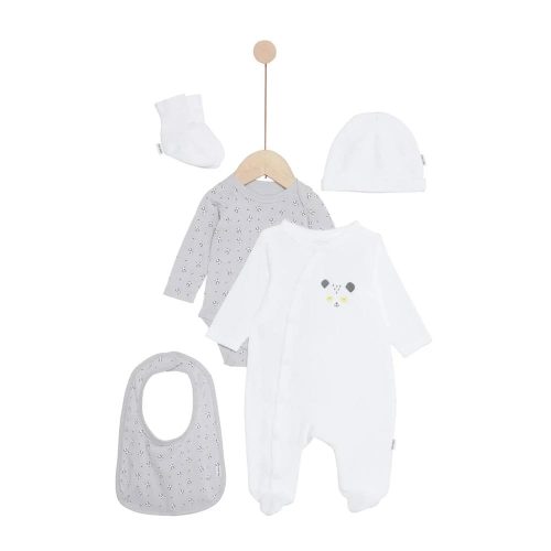 Ensemble pyjamas avec bavoir et bonnet Mes Essentiels MULTICOLORE P’tit bisou