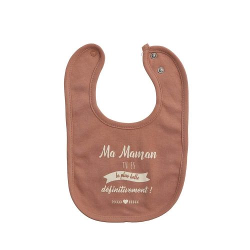 Bavoir annonce Maman MARRON Maïka