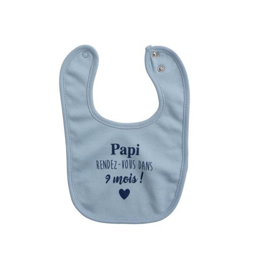 Bavoir annonce Papi BLEU Maïka