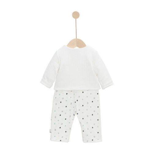 Ensemble Salopette + T-shirt + Veste Mon Trousseau Chaton BLANC P’tit bisou